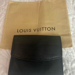 Louis Vuitton Black Epi Wallet/card holder with dustbag